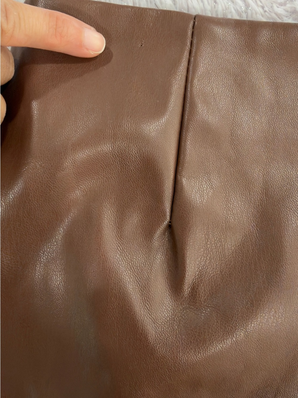 Princess Polly Brown Faux Leather Wrap Mini Skirt with Side Knot - Picture 12 of 12